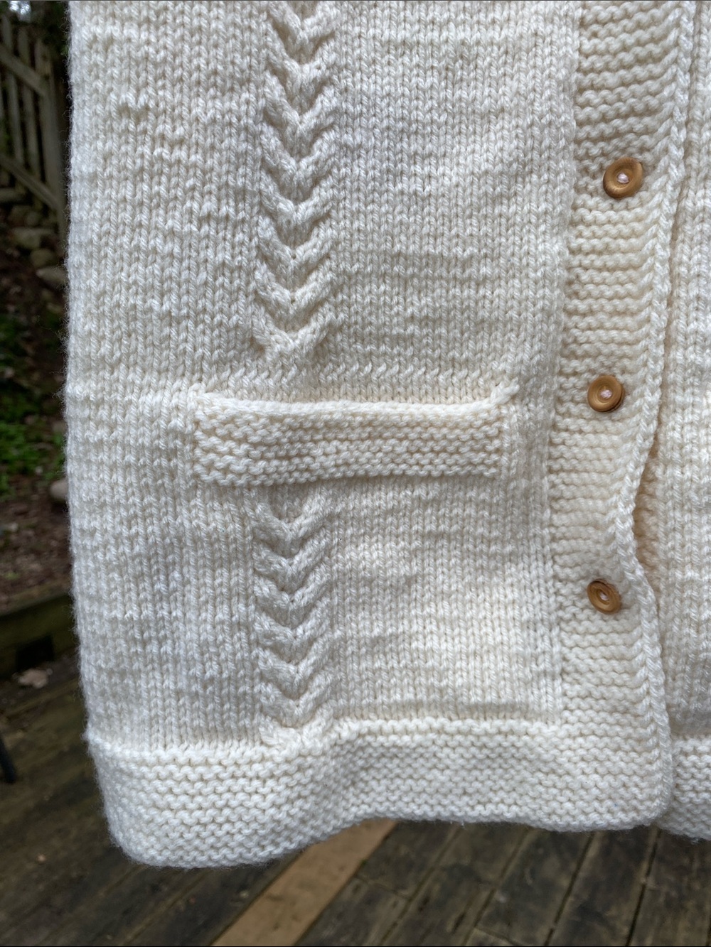 Cream Cable Knit Button Front Vest - Picture 3 of 9